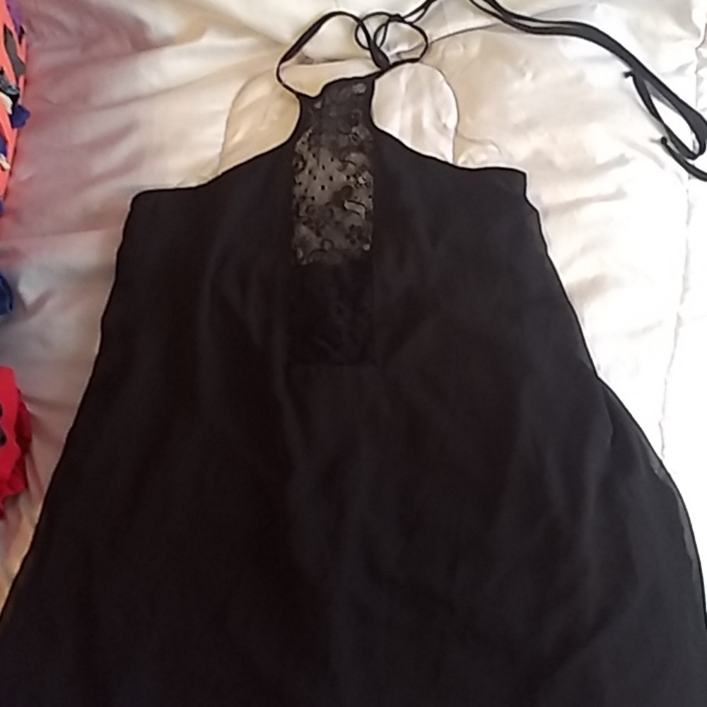 Solemio Black halter dress